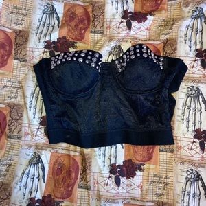 Forever 21 studded/ lace strapless top
